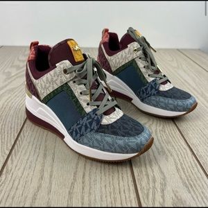 Michael Michael Kors Georgie Trainer Sneaker 6.5 MK Sig Semi Lux Multicolor $160